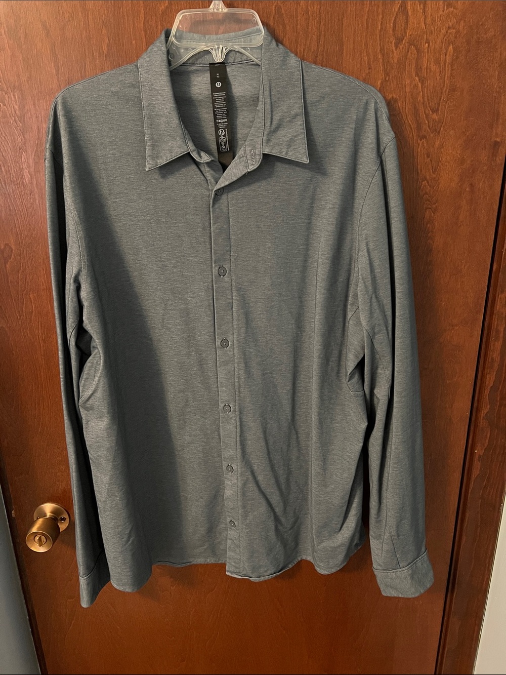 Lululemon Men's commission Long Sleeve Button-Up Shirt - Heather Gray